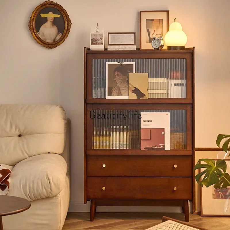 

02*Modern simple solid wood TV cabinet Nordic living room locker