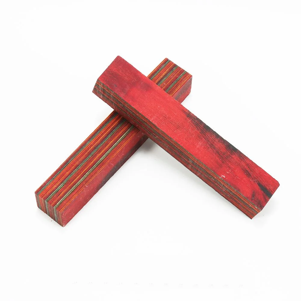 Colored wood Colored Solid Wood Multi-layer Compressed Wood Pen Knife Handle Buddha Bead Carving Materials Colorful Material image 3