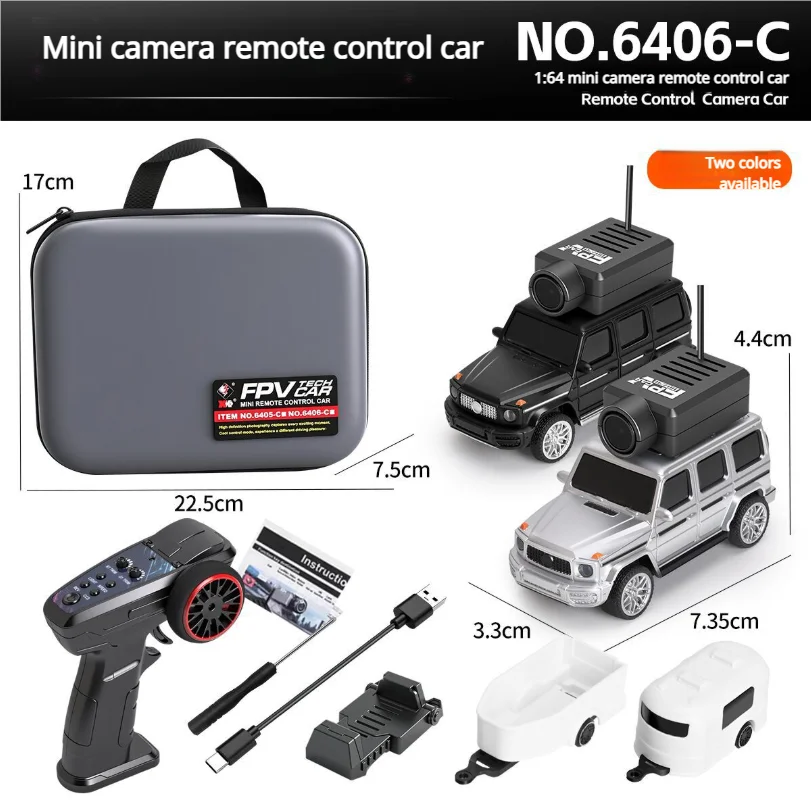 6401-C سيارة التحكم عن بعد 1:64 سيارة صغيرة تعمل بالتحكم عن بعد FPV كاميرا 2.4G الانجراف سيارة لعبة أطفال