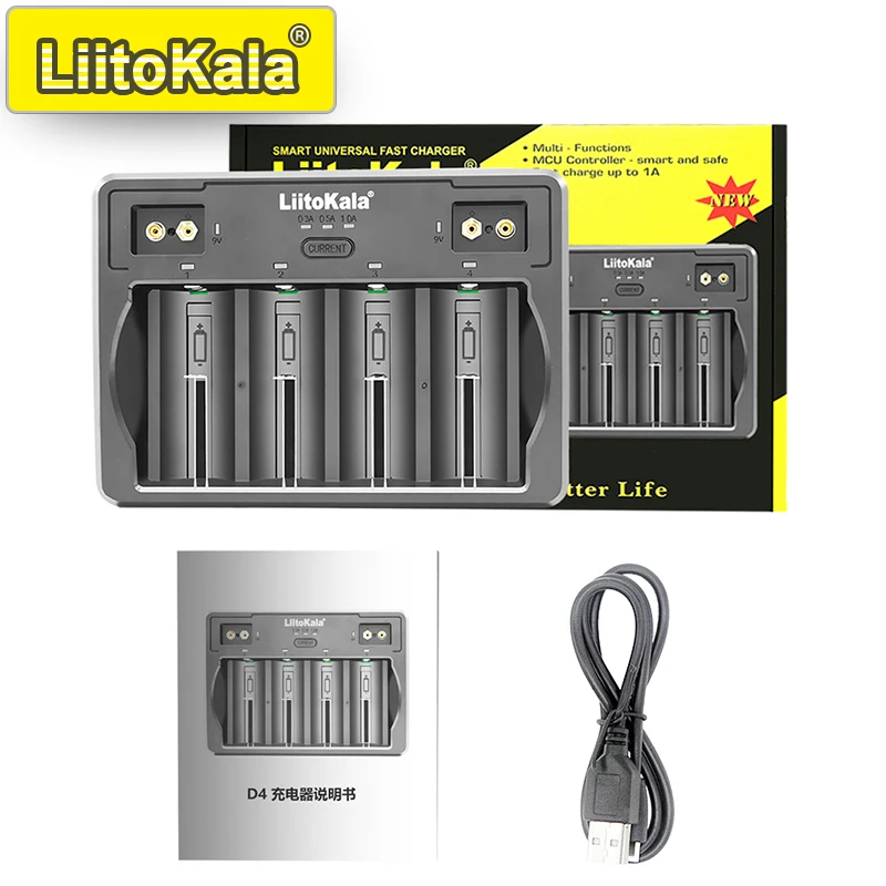 LiitoKala Lii-D4 9V 26650 18650 21700 18500 26700 16340 22650 AA AAA C SC D 3.7V 1.2V Lithium NiMH Smart Battery Charger view 6