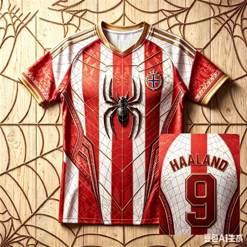 Haaland #9 Norway Fan Inspired Soccer Jersey Spider Graphic 3D Print Football Shirt Unisex Breathable Sports Tee for Men Women
