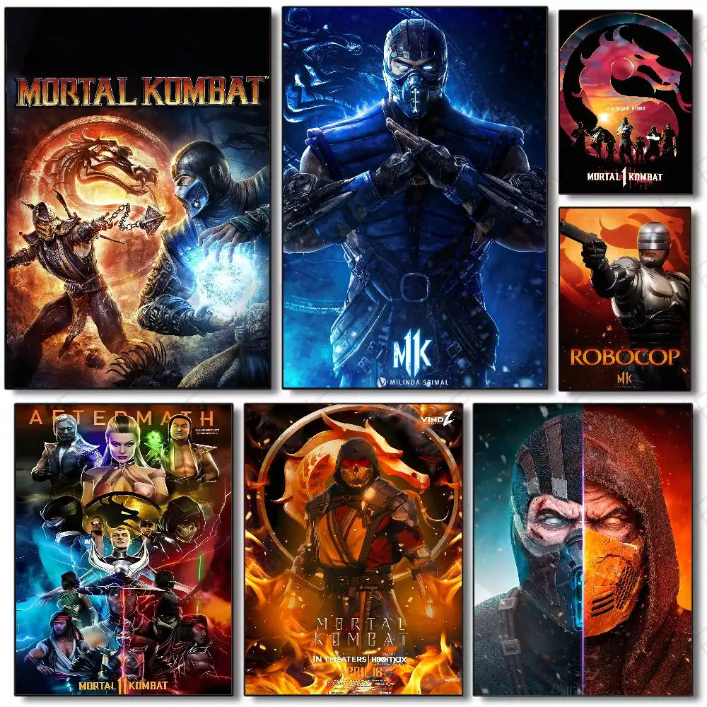 Game M-Mortal Kombat Poster Designed Self-Adhesive Art Stickers Suitable For Home Restaurant Personal Collection-image
