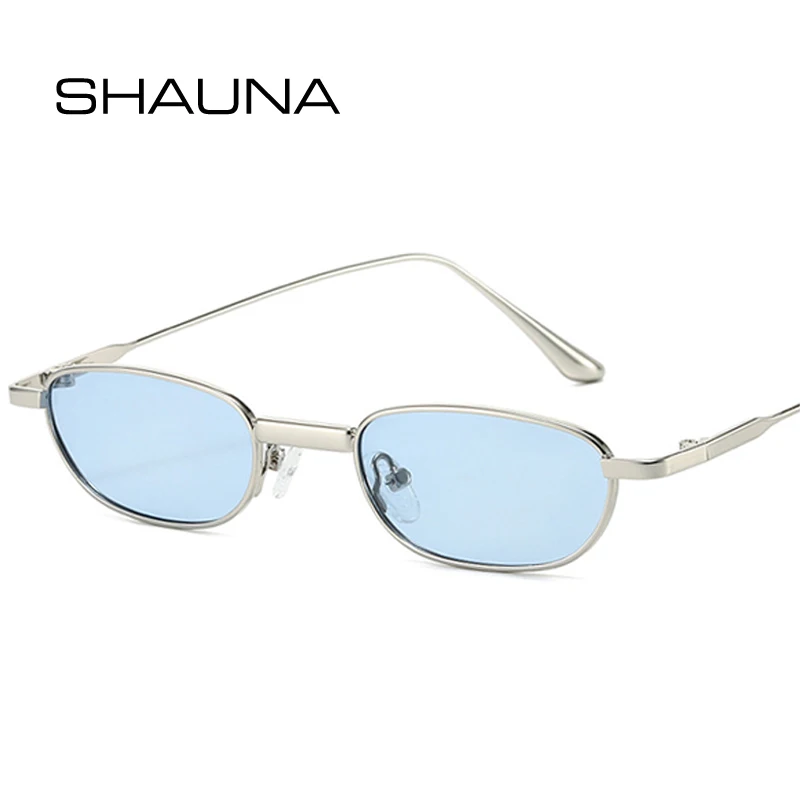 

SHAUNA New Small Rectangle Women Polarized Sunglasses Fashion Clear Ocean Lens Shades UV400 Men Trending Metal Sun Glasses