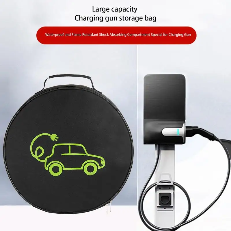 Car Charging Cable Storage Bag Electric Vehicles Storage & Organizer For Cable Cords Hoses Fire Retardant EV Charging Cable Bags