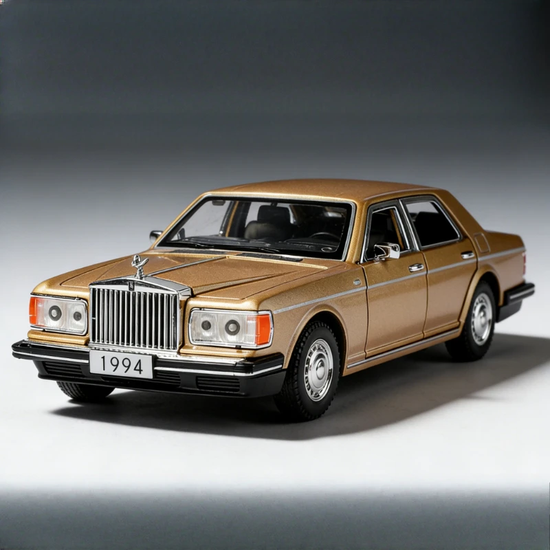 

1:32 Vintage Ornament Model Silver Thorn 1994 Simulation Alloy with Sound and Light Pull Back Toy Car Gift