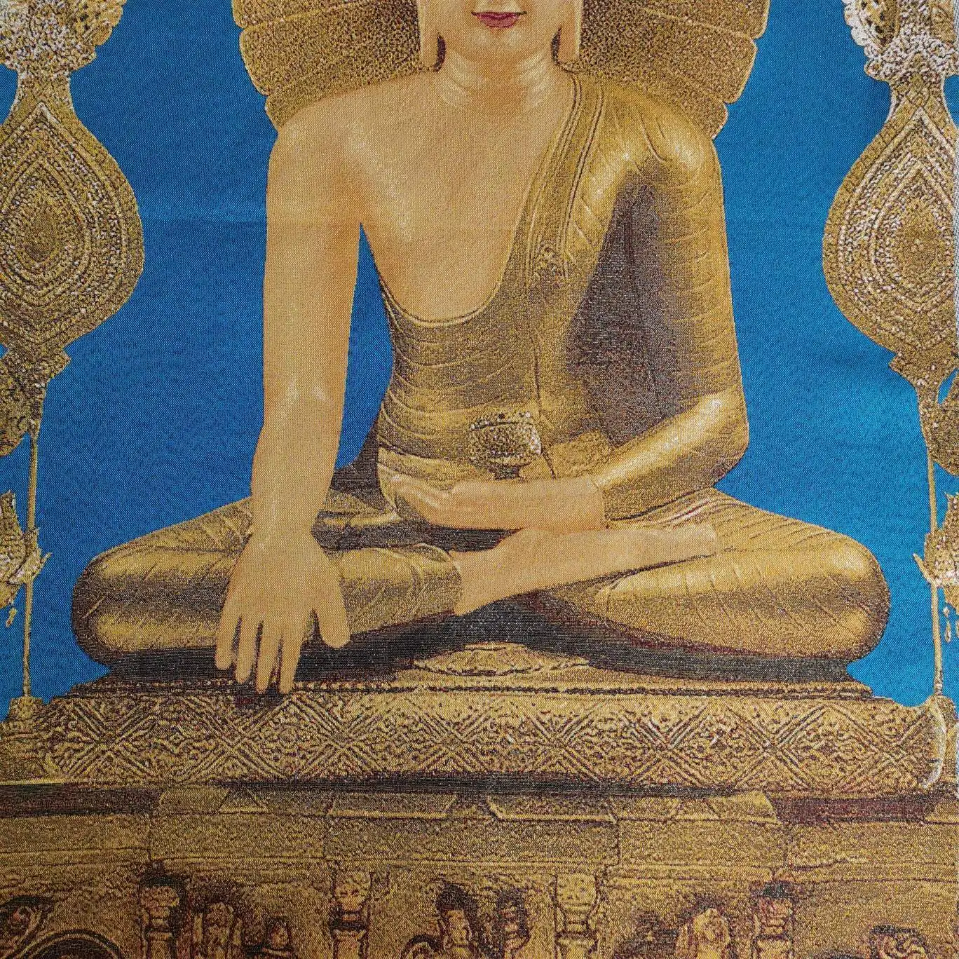 Tibetan Silk Tangka Sakyamuni Buddha Mural - Buddhism Home Decorations Tibetan Cloth Art