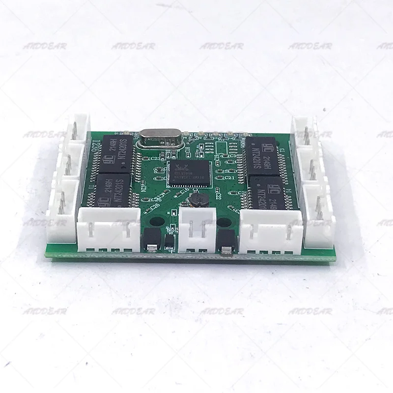 Fast switch mini 8 port ethernet switch 10 / 100mbps rj45 network switch hub pcb module board for system integration module