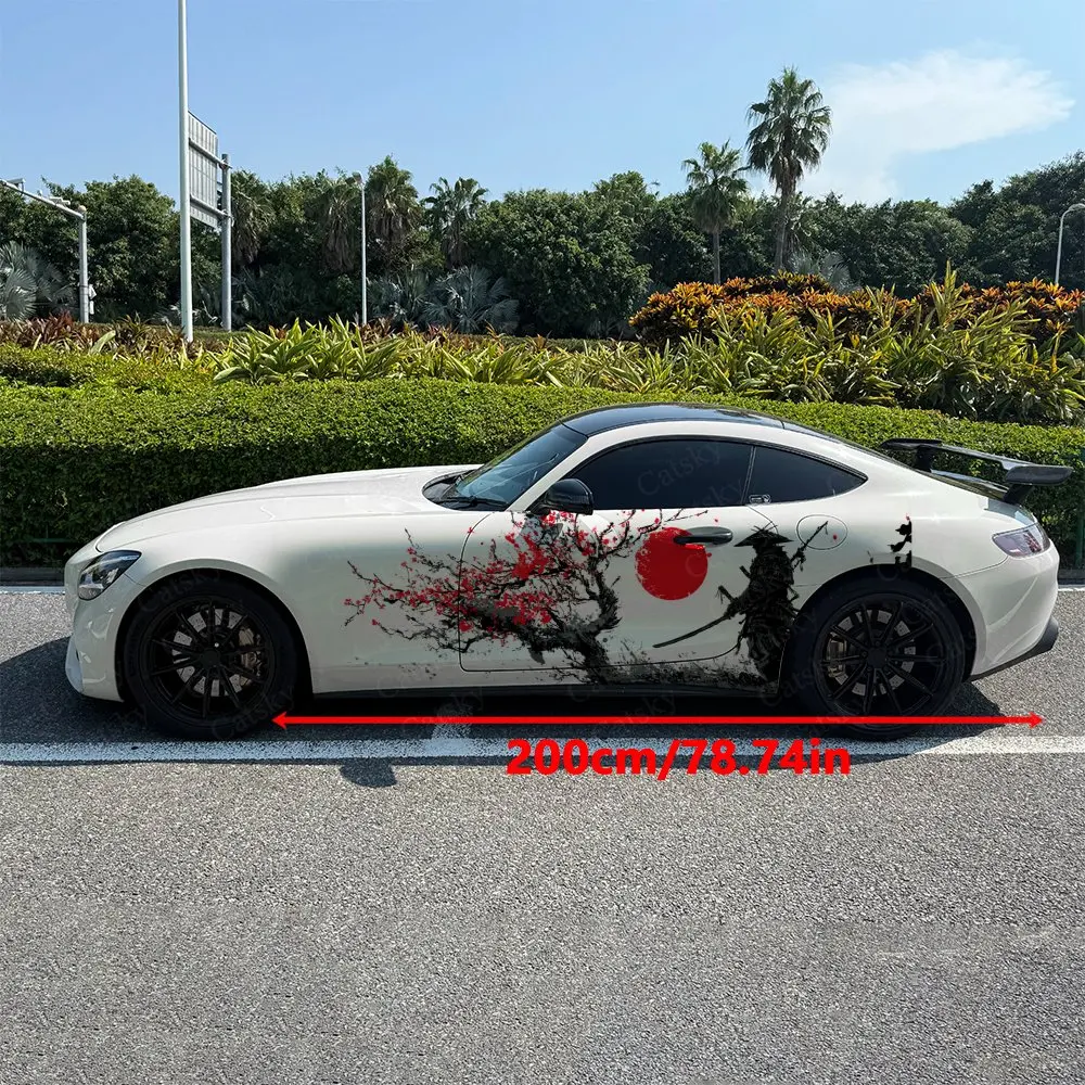 2pcs Warrior Under The Tree Decal, Durable, Fade-Resistant, Enhance Your Vehicles Aesthetic With Bold Art Design Car Vinyl Wrap