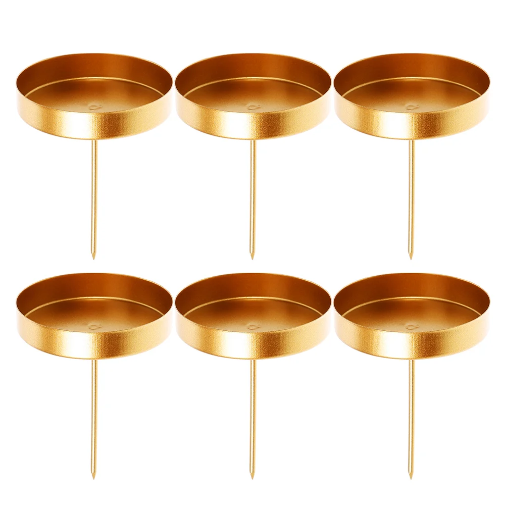 

6 Pcs Iron Holder Trays French Pedestal Decorative Plates for Party Favors Dining Table Centerpiece Decor