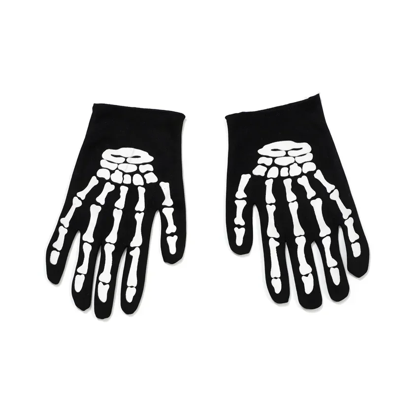 3-12Y يتوهج في الظلام الهيكل العظمي زي مع قفازات الرعب قناع كامل الجسم بذلة لخيفاء هالوين شبح زي تأثيري البدلة