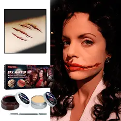 Halloween Skin Wax Scar Wound Plasma Scar Makeup Horror Dress Atmosphere Party Face Body Paint Makeup Cosmestic Props