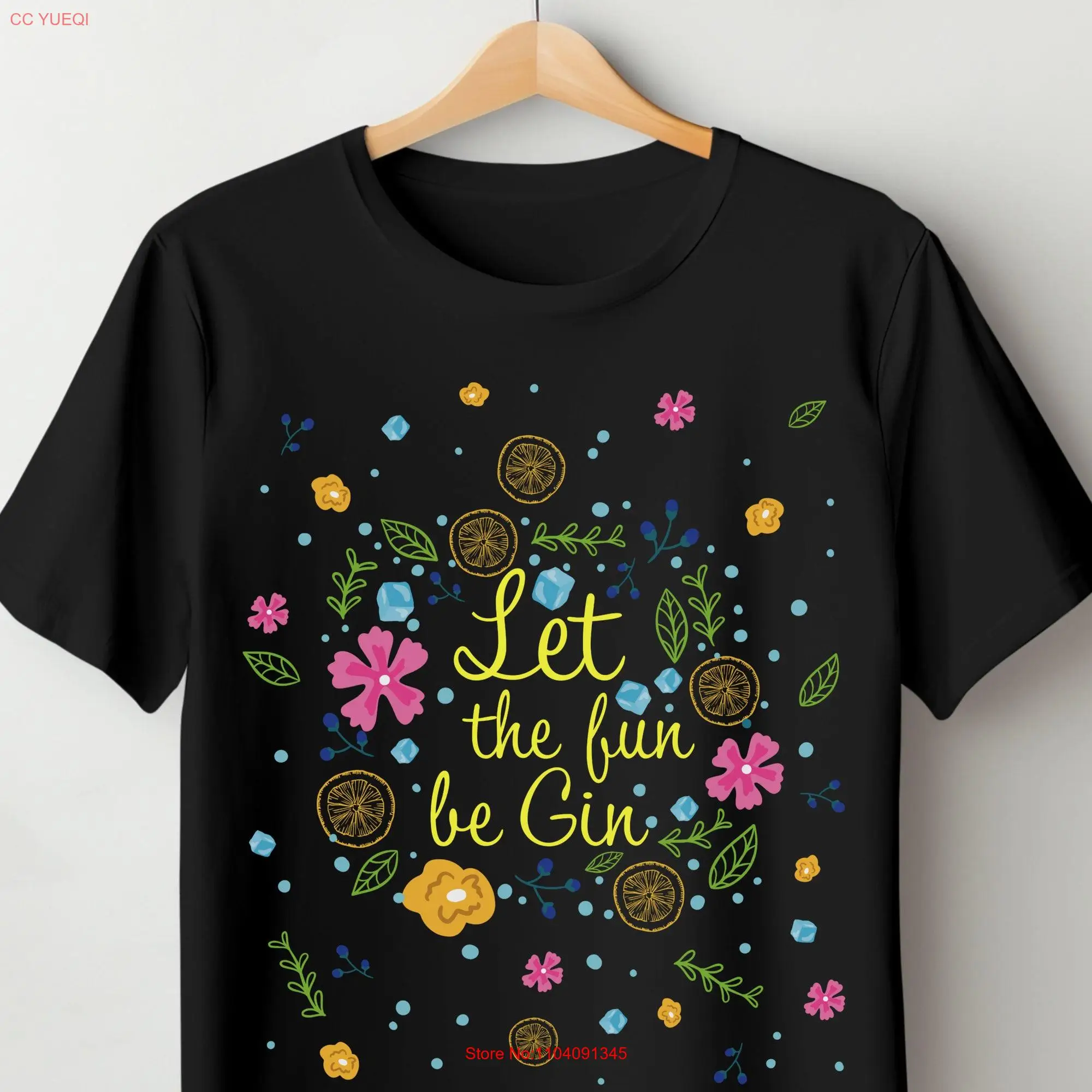 Fun floral gin T Shirt alcohol drink themed clothing gift for mothers day birthday to and other occasions