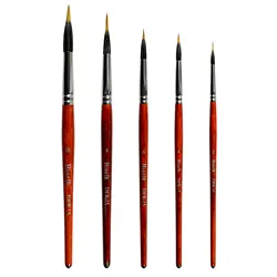 5PC/Set DFR-15 High Quality Ox Ear Synthetic Goat Mix Hair Watercolor Paint Long Liner Artist Brush