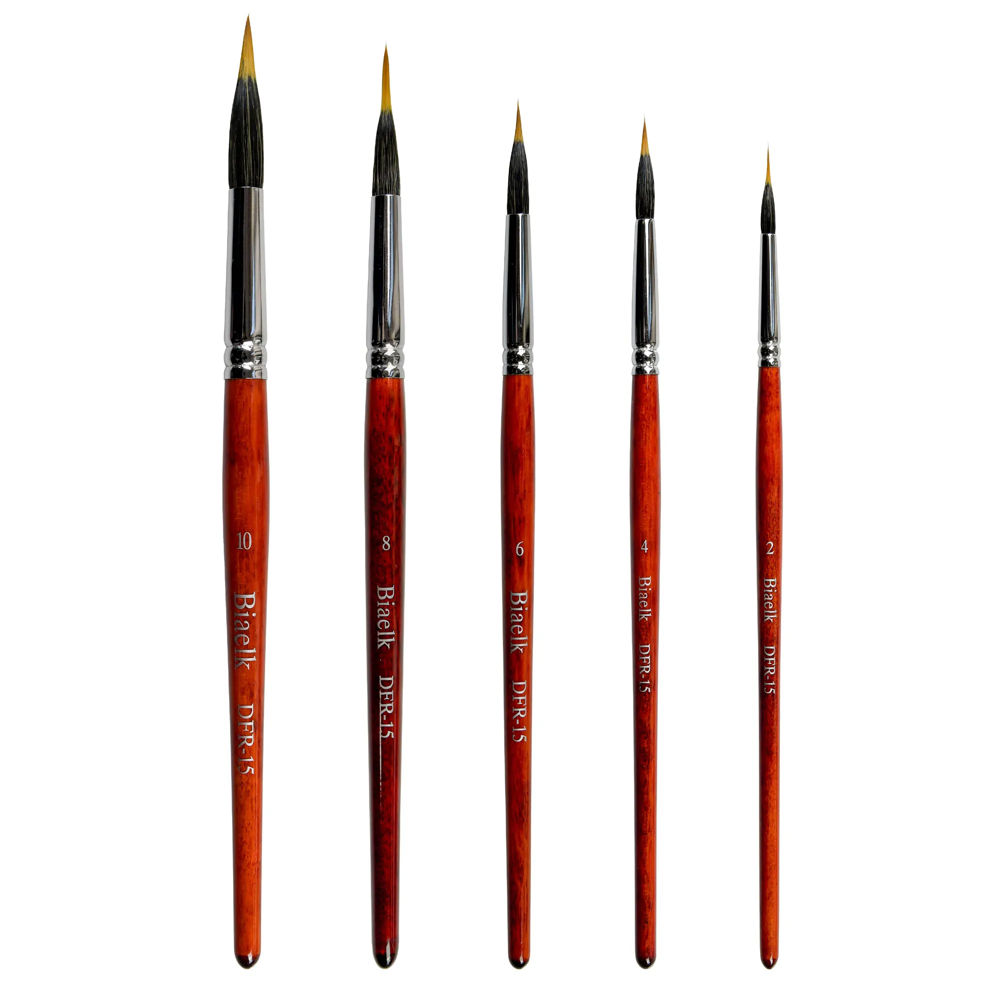 5PC/Set DFR-15 High Quality Ox Ear Synthetic Goat Mix Hair Watercolor Paint Long Liner Artist Brush