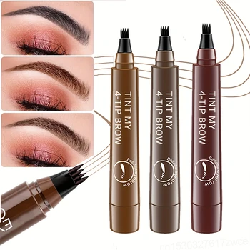 Crayon à sourcils 4 points Maquillajes Para Mujer, liquide imperméable, maquillage longue durée, cosmétique, Microblade