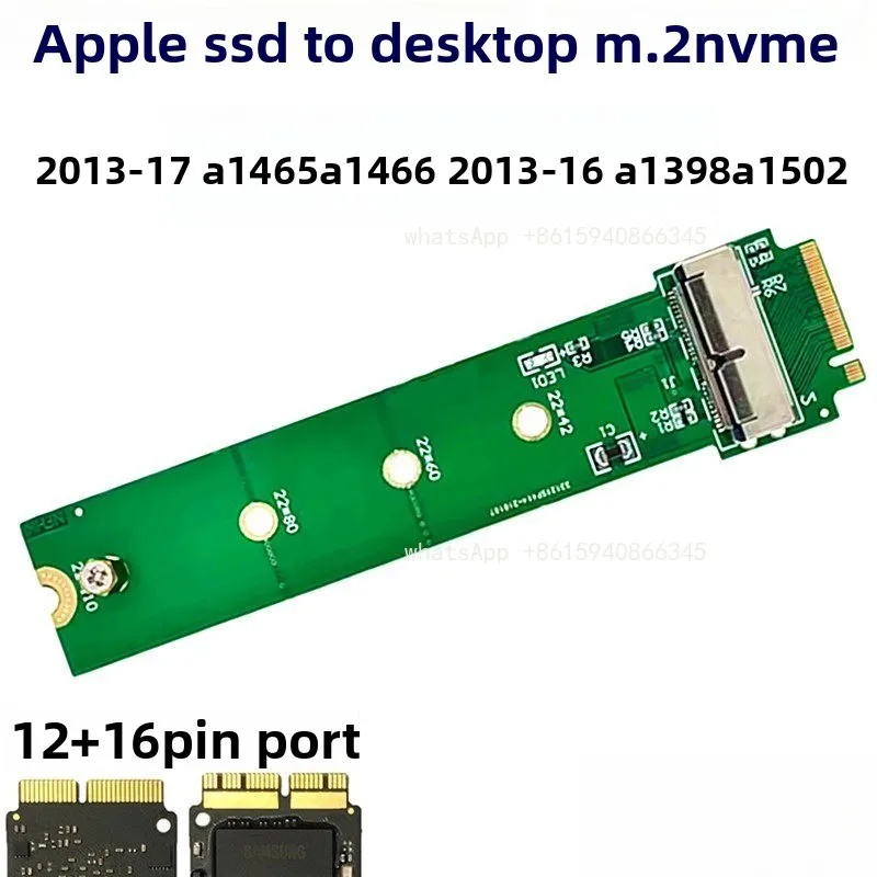 A1466 A1465 A1398 SSD to M.2 NVME PCI-E Adapter Card Compatible with 2013-2018 Laptop