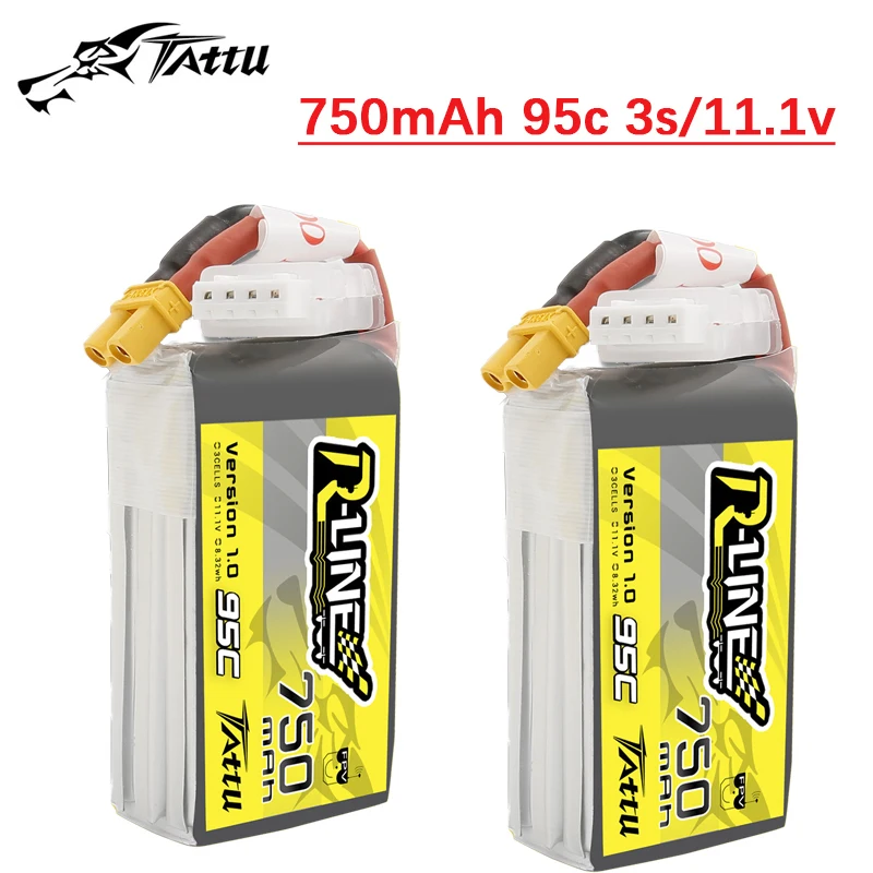 Original TATTU-R-LINE 1.0 95C 750mAh 11.1V Lipo Battery For RC Helicopter Quadcopter FPV Racing Drone Parts 3S Battery