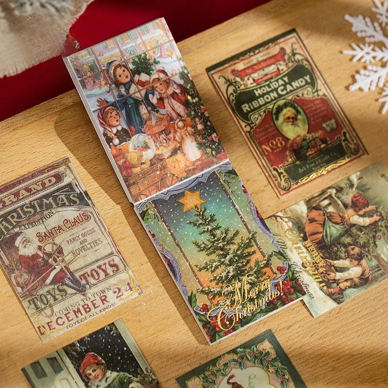 JIANWU Vintage Christmas Tree Santa Claus Landscape Sticker Book Creative DIY Journal Material Collage Scrapbooking Stationery view 3