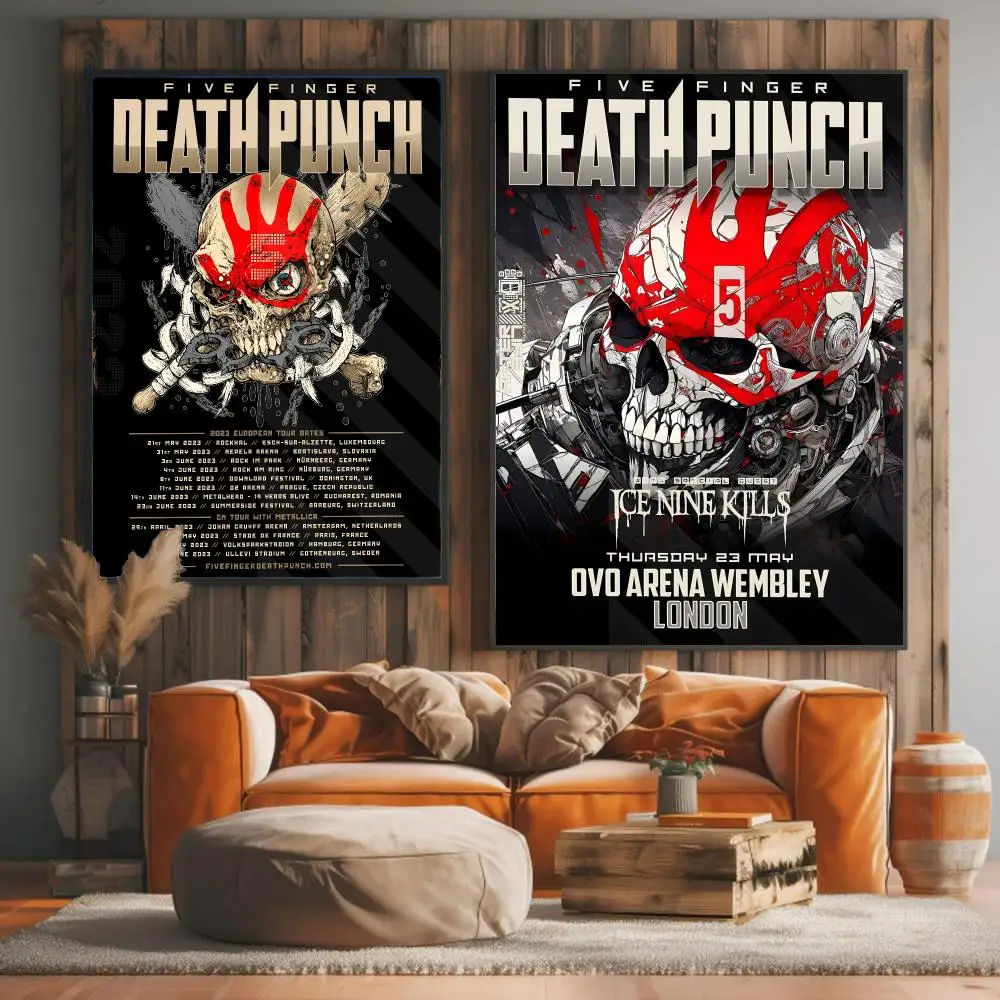 band F-Five Finger Death Punch-H Painting Calligraphy Elegant Botanical Decor for Living Room Modern Interior Design