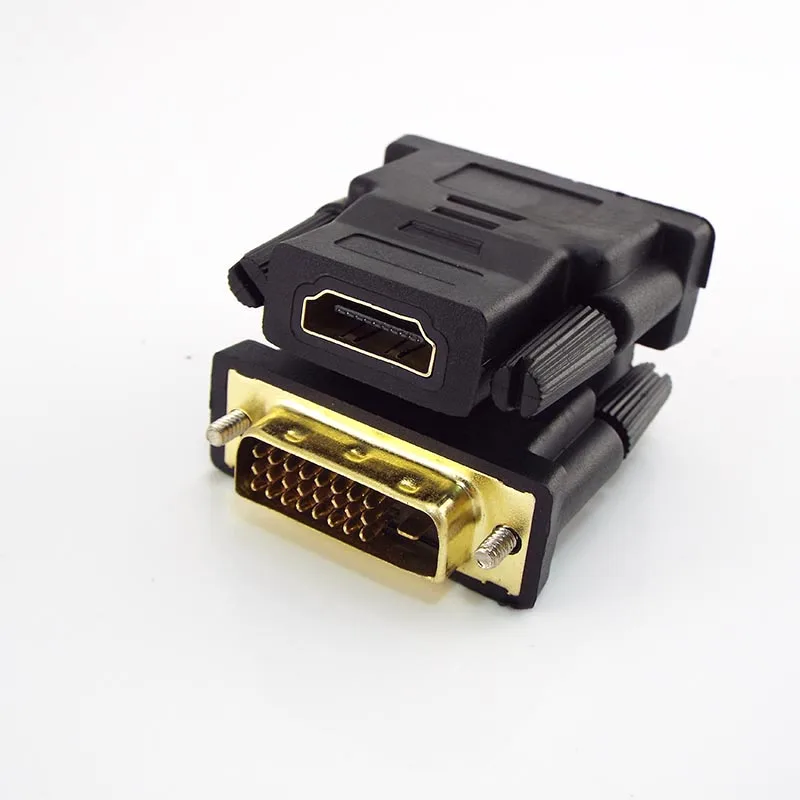 Female Converter To DVI 24+1 Male DVI to HDMI-compatible Adapter Support 1080P For HDTV Projector Gold Plated Adapter D6