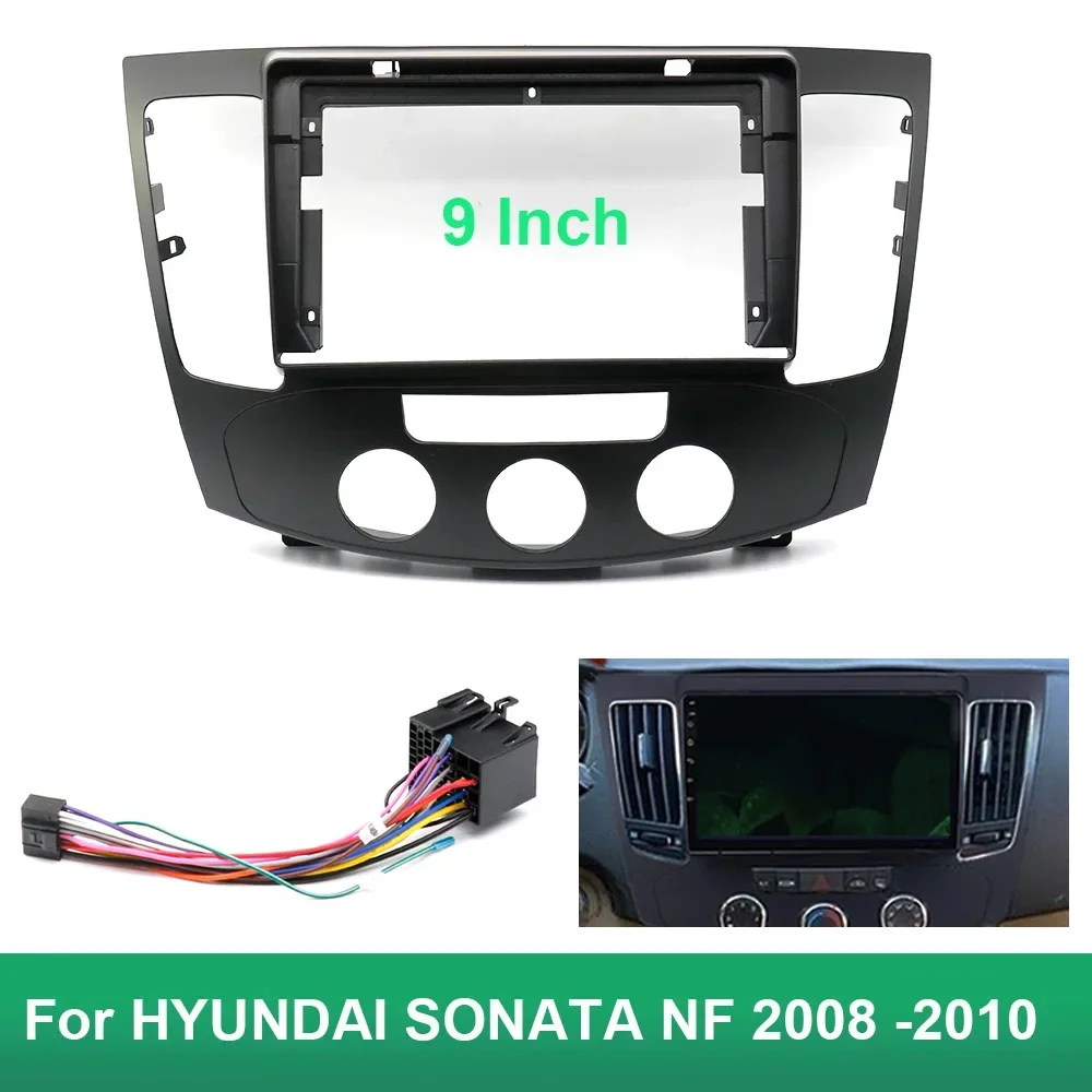 Car 9 Inch Radio Fascia For HYUNDAI SONATA NF 2008 2009 2010 Frame Android 2Din MP5 Player Stereo Panel