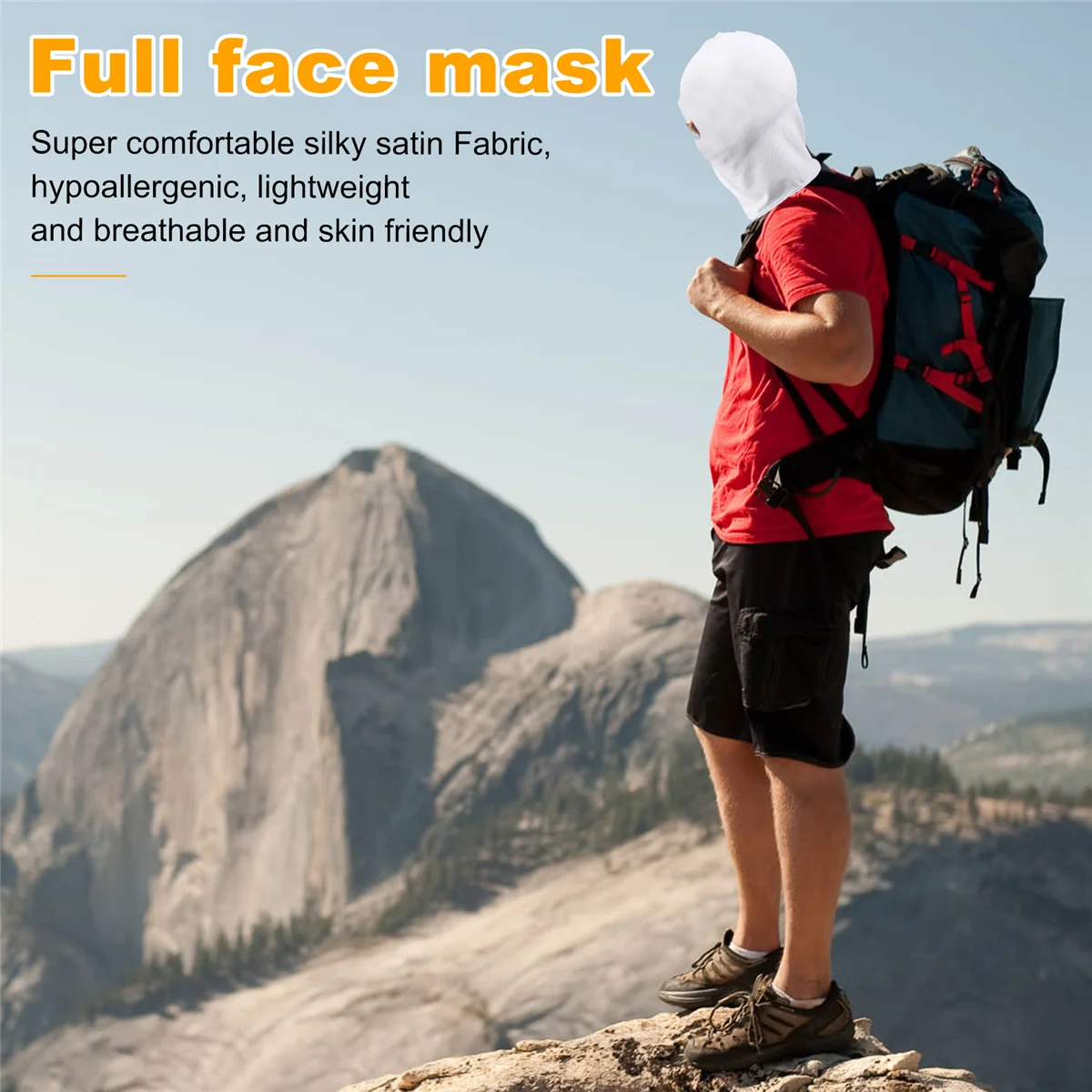 A70P Outdoor Full Face Mask Spandex Balaclava Thin Motorcycle Cycling Ski CS Mask white