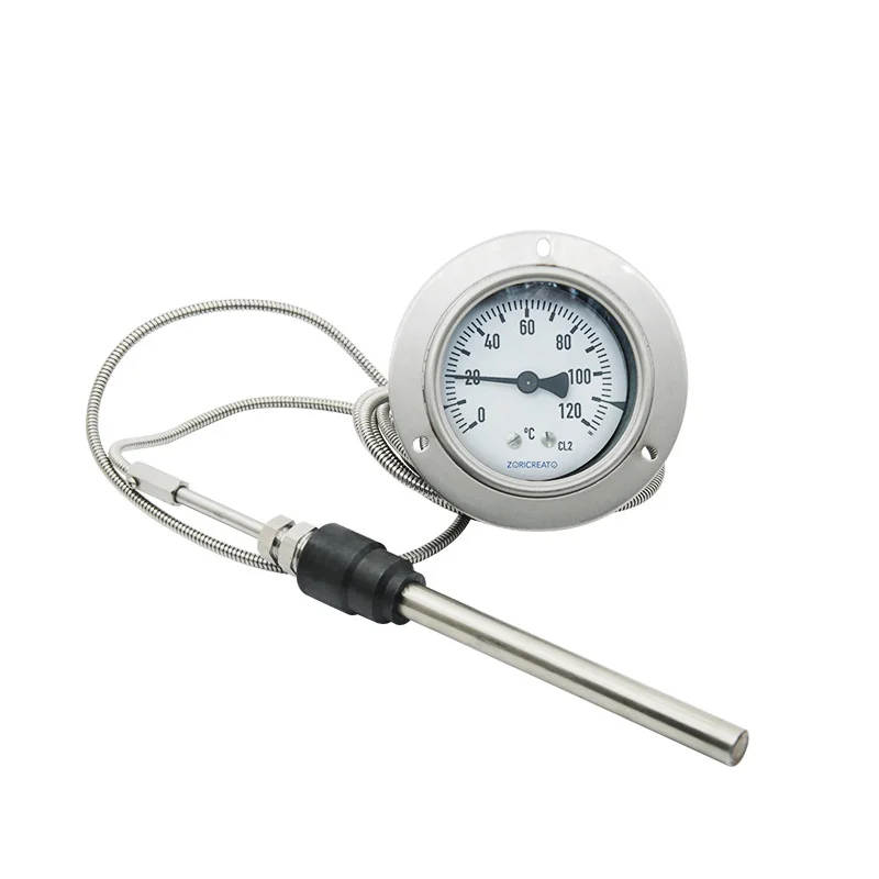 

Stainless Steel Pressure Thermometer Shock-resistant and Anti-corrosion Industrial Capillary Probe Outdoor Laboratory Boiler