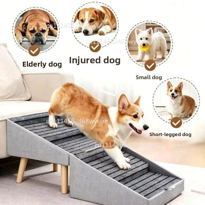 2 in 1 Foldable Pet Stairs Stool Dog Steps Ramp Multifunctional Pet Ladder for Small Dogs
