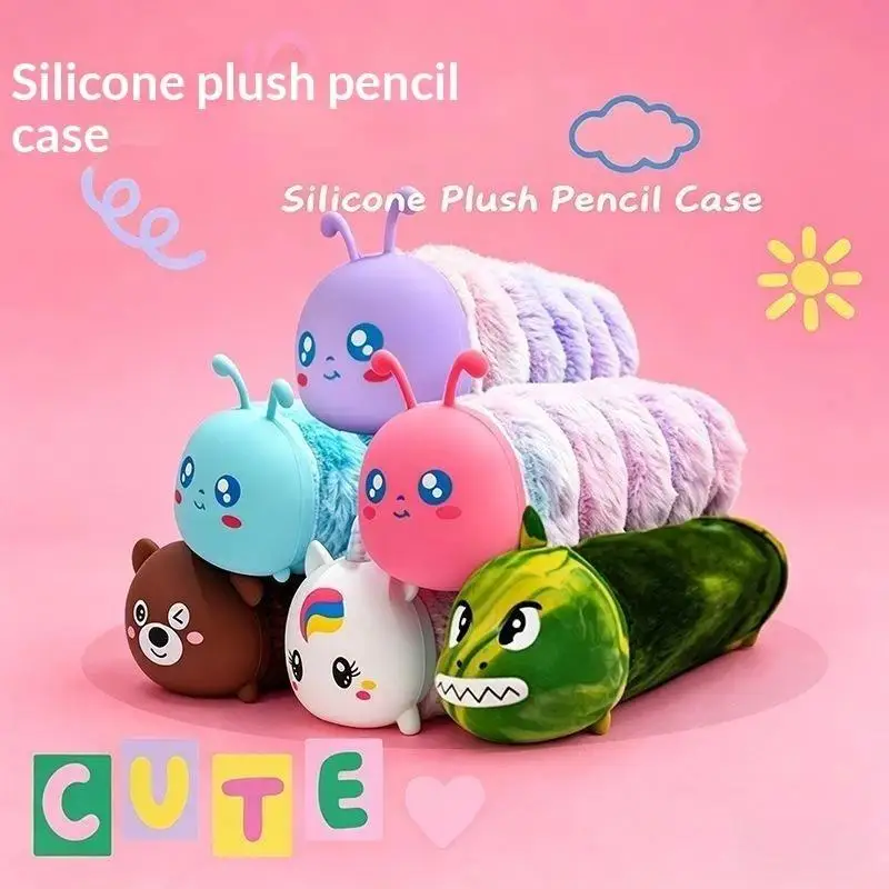 Capacity Multi-Use Organizer For Stationery Makeup And Office Supplies With Playful Cartoon Cute Caterpillar Design