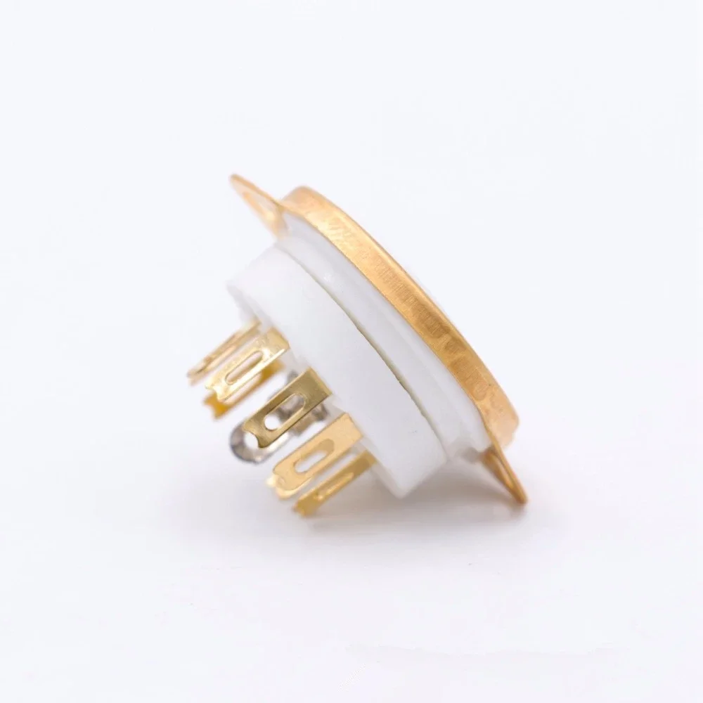 1PCS ติดที่แชสซี 9pin เซรามิคหลอดสูญญากาศฐานซ็อกเก็ตสําหรับ 12AX7 EF86 6922 EL84 6DJ8 12AU7 12AT7 Hifi Audio Guitar Tube AMP