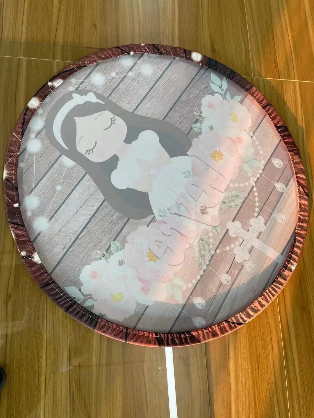 Custom Circle Background Cartoon Movie Space Basketball Boy Birthday Party Decoration Banner Round Photography fondali