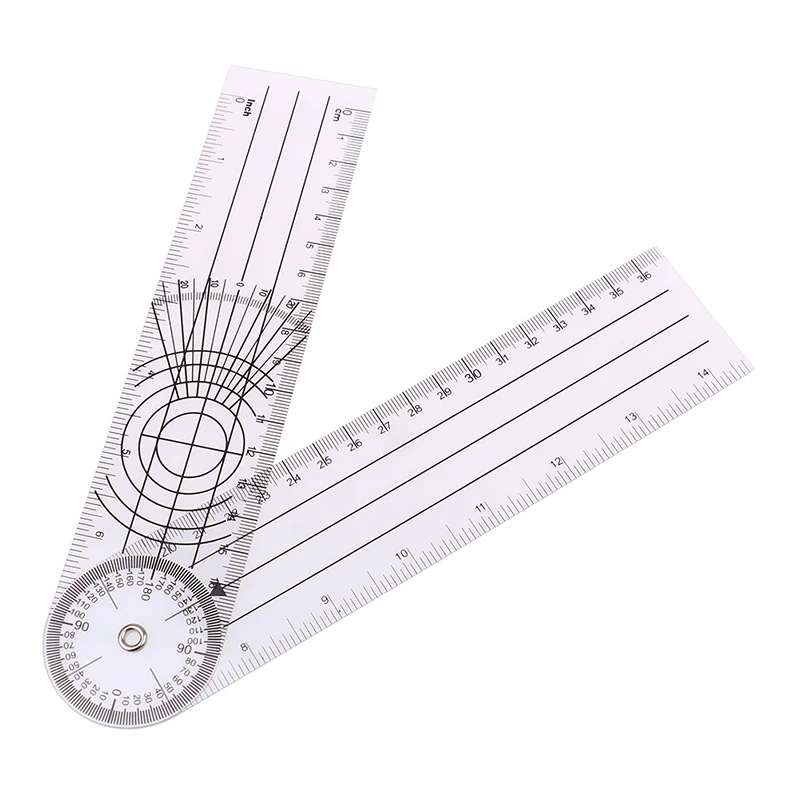 1 Pc Multi-Ruler Goniometer Angle Medical Spinal Ruler 360 Degree Measuring Tool