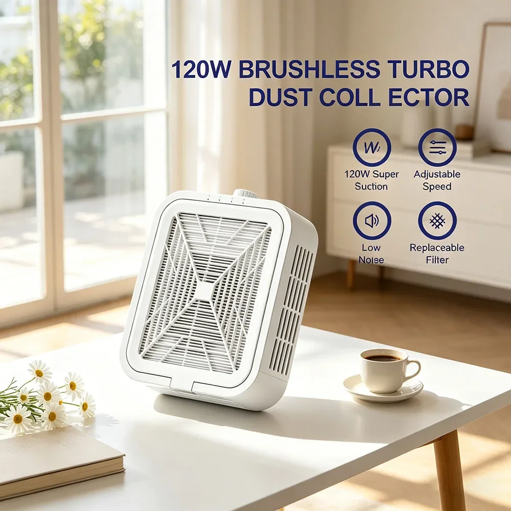 

120W Super Suction Brushless Nail Dust Collector Upgraded Dual Filter Manicure Fan
