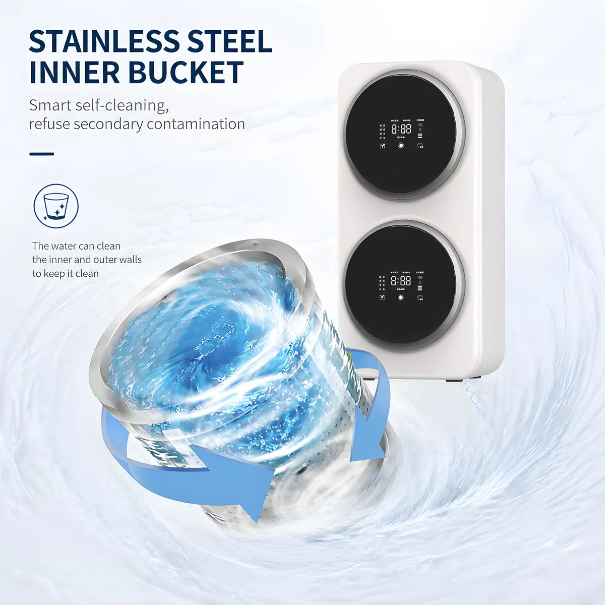 Mini Portable White Washing Machine with Single Tub and Twin Tub Options for Dorms, Apartments, RVs, and Camping