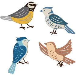 4Pcs Birds Metal Cutting Dies Animals Die Cuts for DIY Scrapbooking Festival Birthday Wedding Cards Making Album Envelope