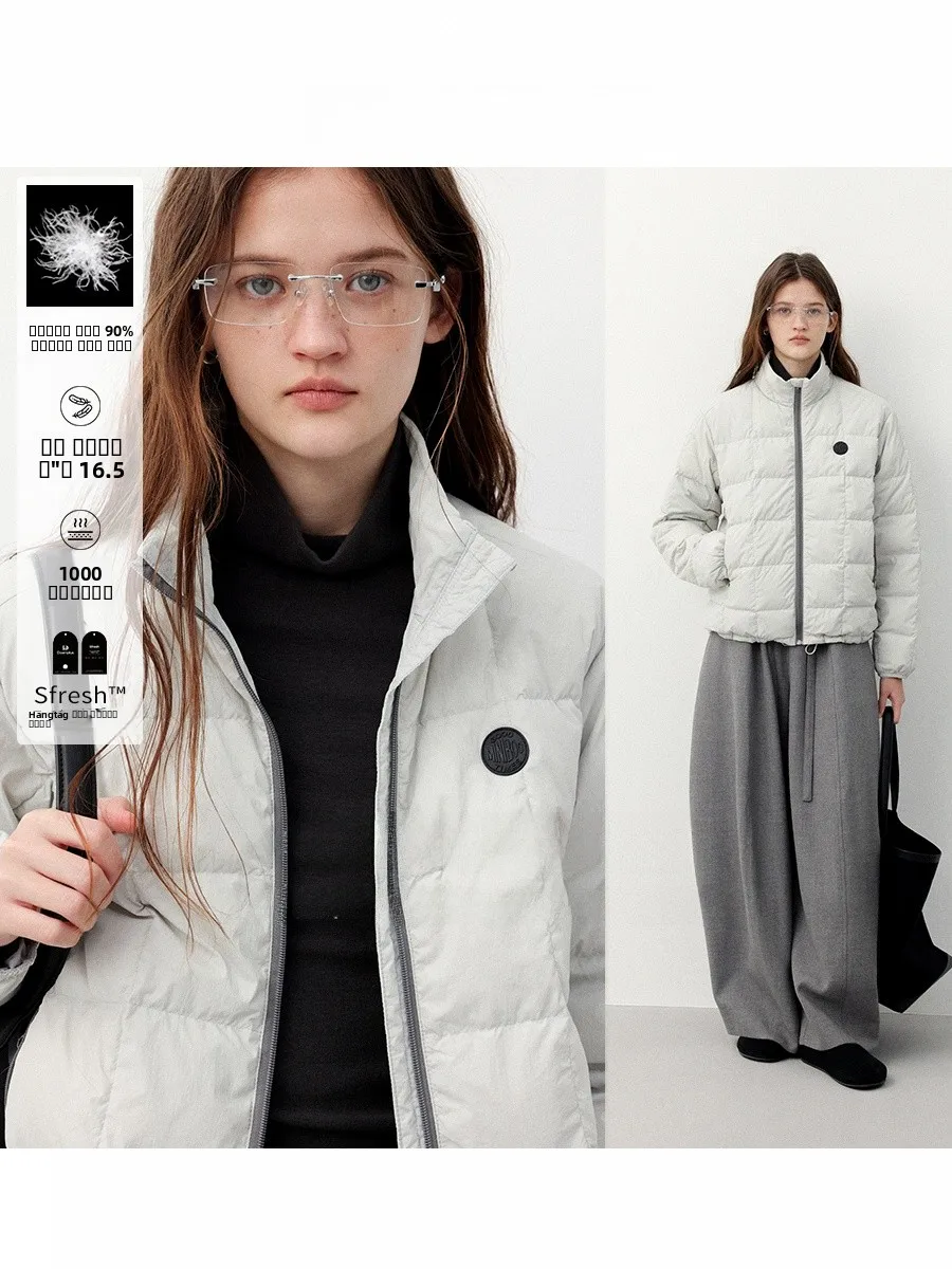 

CHACHASTU 90% White Du down Lightweight Square Patterned ort Women's Jaet Winter Warm Outerwear Soft Sli Commute