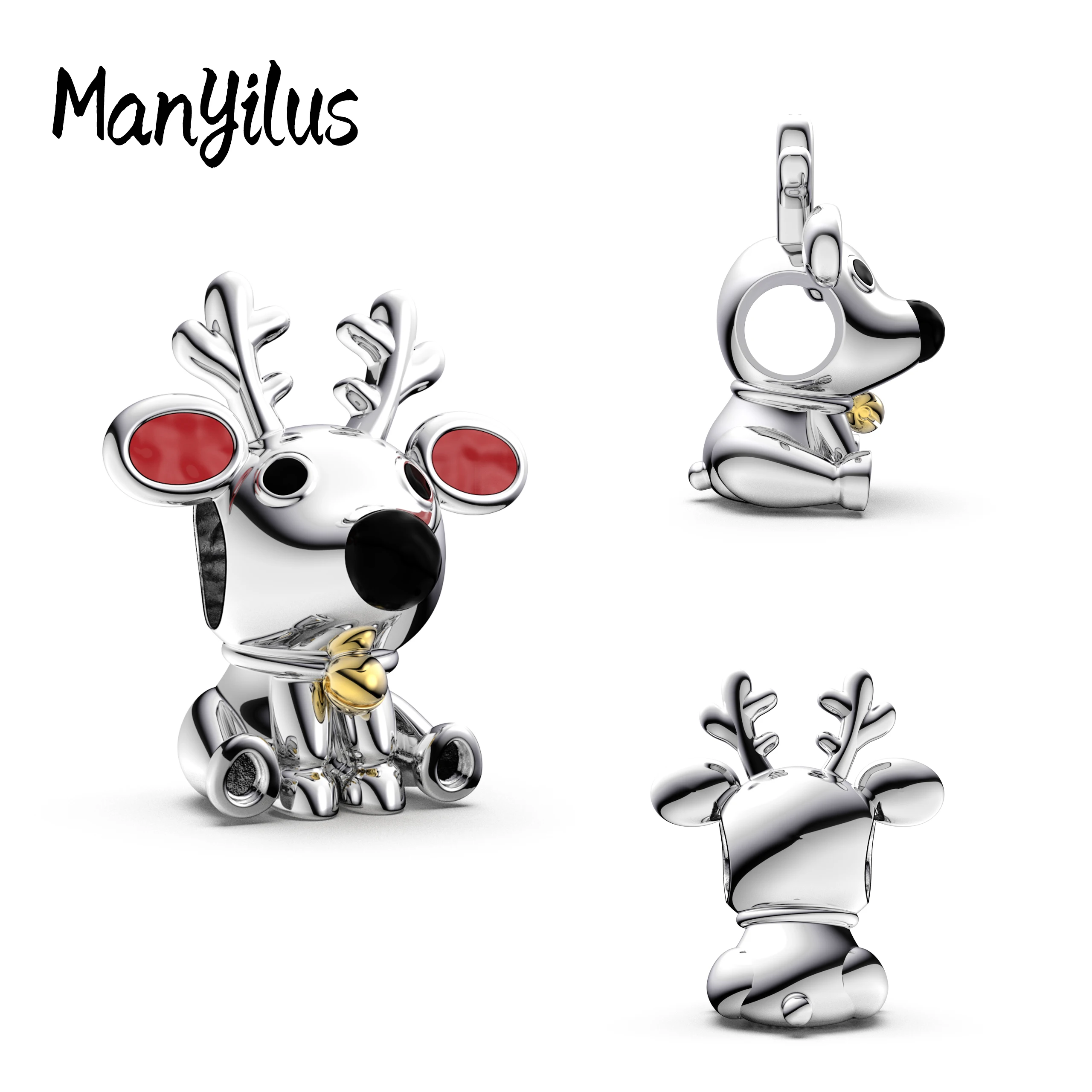 

Manyilus 2025 Reindeer Charms S925 Sterling Silver Bag Beads For Original Bracelet Charm 925 Silver Jewellery Women Gifts