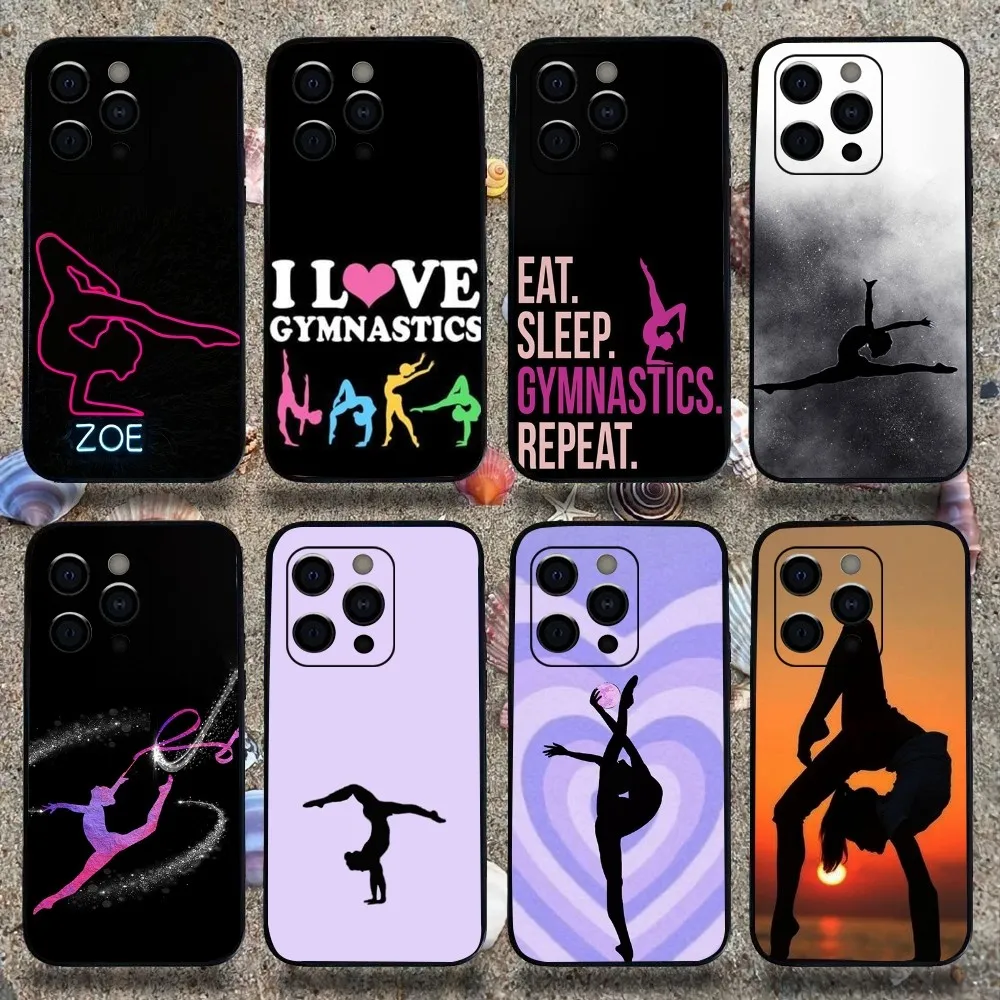 Love Gymnastics   Phone Case For Apple iPhone 15,14,13,12,11,Pro,X,XS,Max,XR,Plus,Mini Soft Black Cover