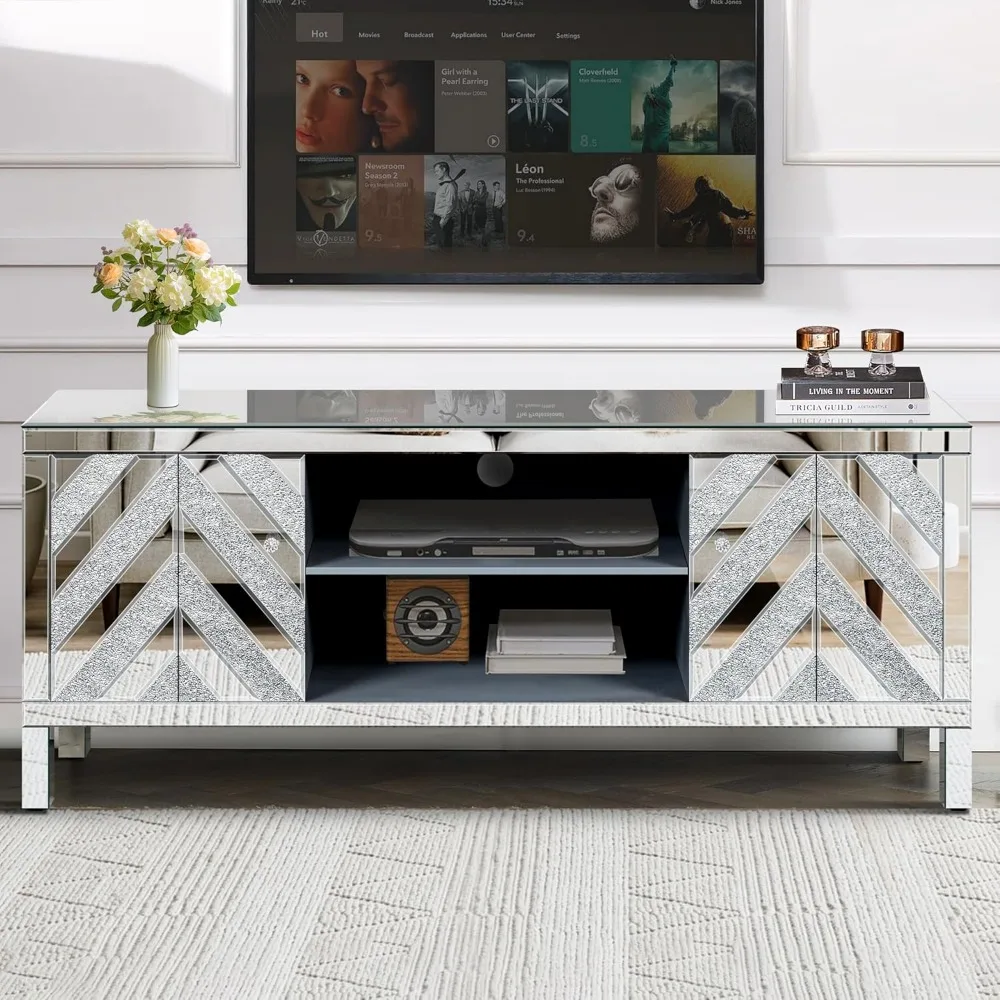 Mirrored Tv Stand, …