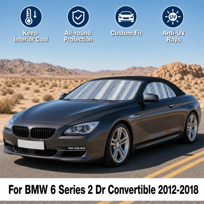 

For BMW 6 Series 2 Dr Convertible 2012-2018 Full Set Car Window Sunshades UV Block Privacy Heat Insulated Foldable Car Curtain