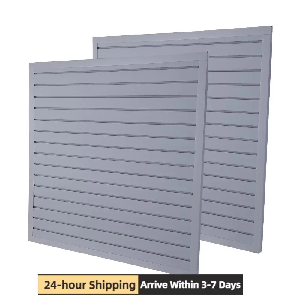 

Комплект из 2 панелей для стеллажей Slatwall, 4 x 8 футов, ПВХ, настенные, с высокой нагрузочной способностью, для организации мастерских и комнат для рукоделия