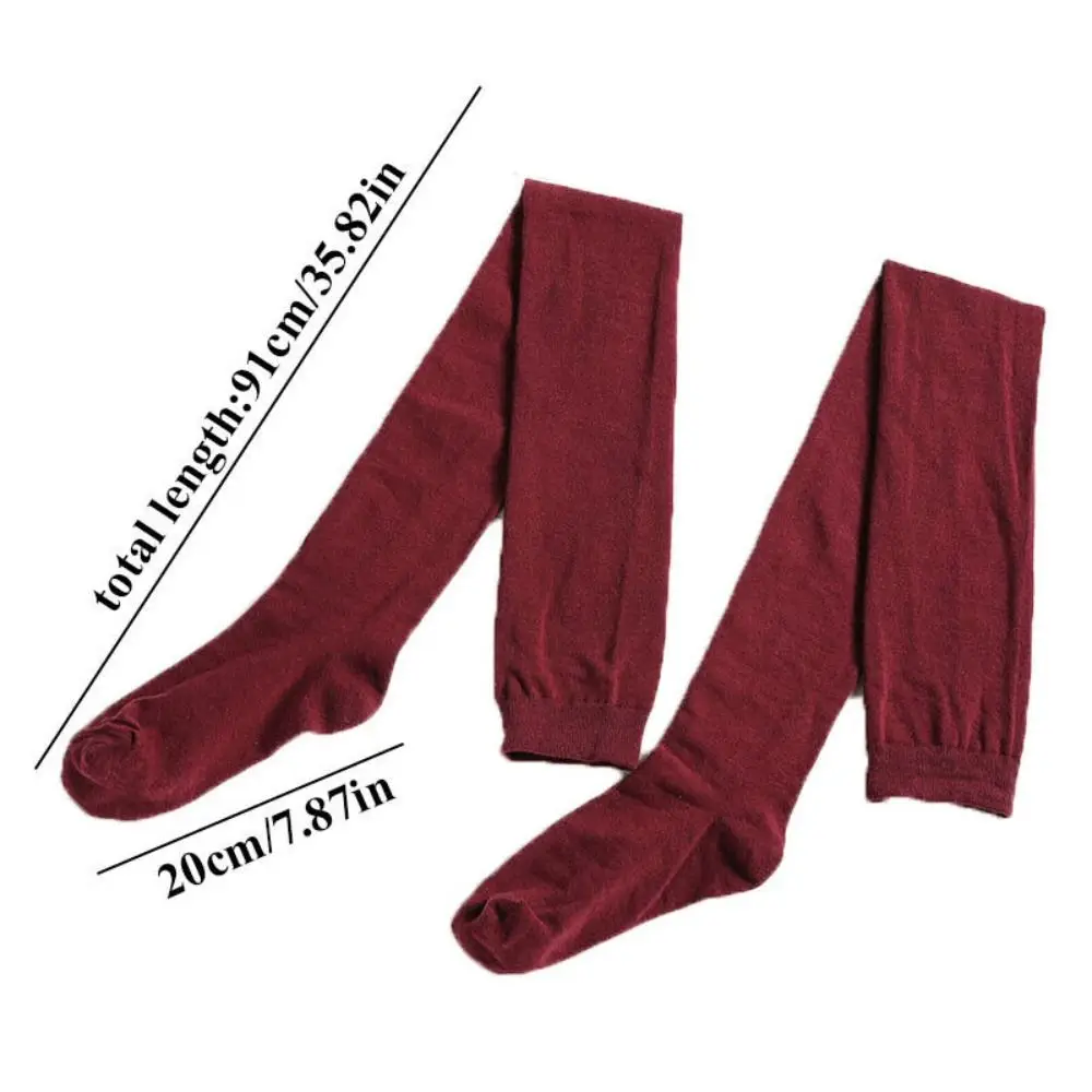 New Cotton Autumn and Winter Stockings Solid Extra Long Stocking Thigh High Over the Knee Socks Women