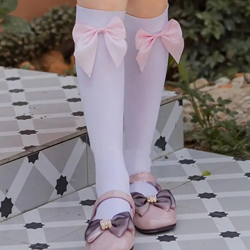 Y3NE BOWS SOCKS ALTES JAÇAS SOBRE SOBAS SOCAS PANTELAS SEER SILK STOCKS MENINAS AUNS MENINAS DO TUBO LONGO PO