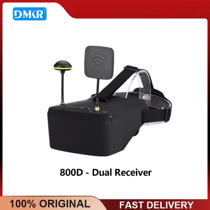 DMKR 800D 5.8GHz FPV Goggles Dual Receiver 5