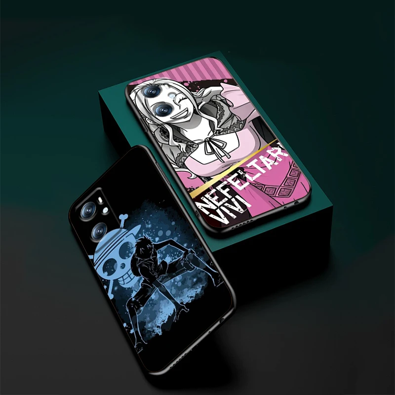 Japanese One Piece Anime For OPPO Find X6 X5 X3 A54S A5 A94 A16 A53S A57 A74 A72 A98 A78 A96 A9 5G Black Cover Phone Case