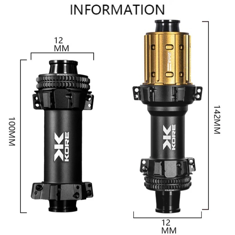 

KORE Ultra-light Aluminum Hub for Road Bikes 24-hole Thru-axle Hub with 60T High-pitch Ratchet HG/XD Freehub Body Optional