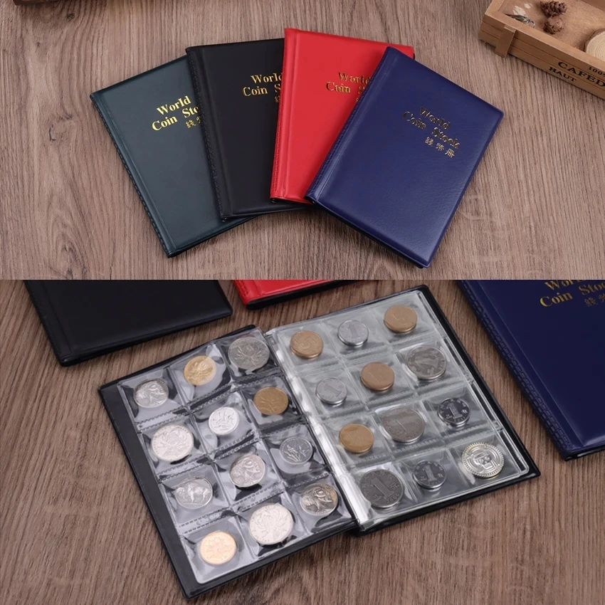 120 Grids/10 Pages Money Book Coin Storage Album PVC Coin Album Holders Coin Display Book Home Decoration