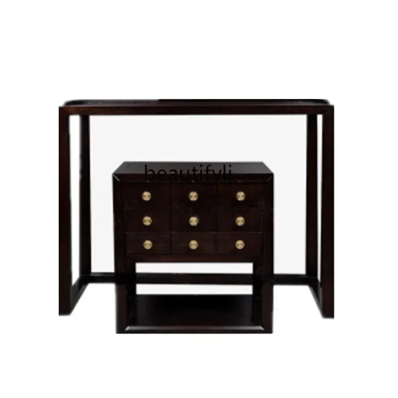 

New Chinese Style Solid Wood Console Low Cabinet Combination Modern Minimalist Living Room Decoration Display Cabinet