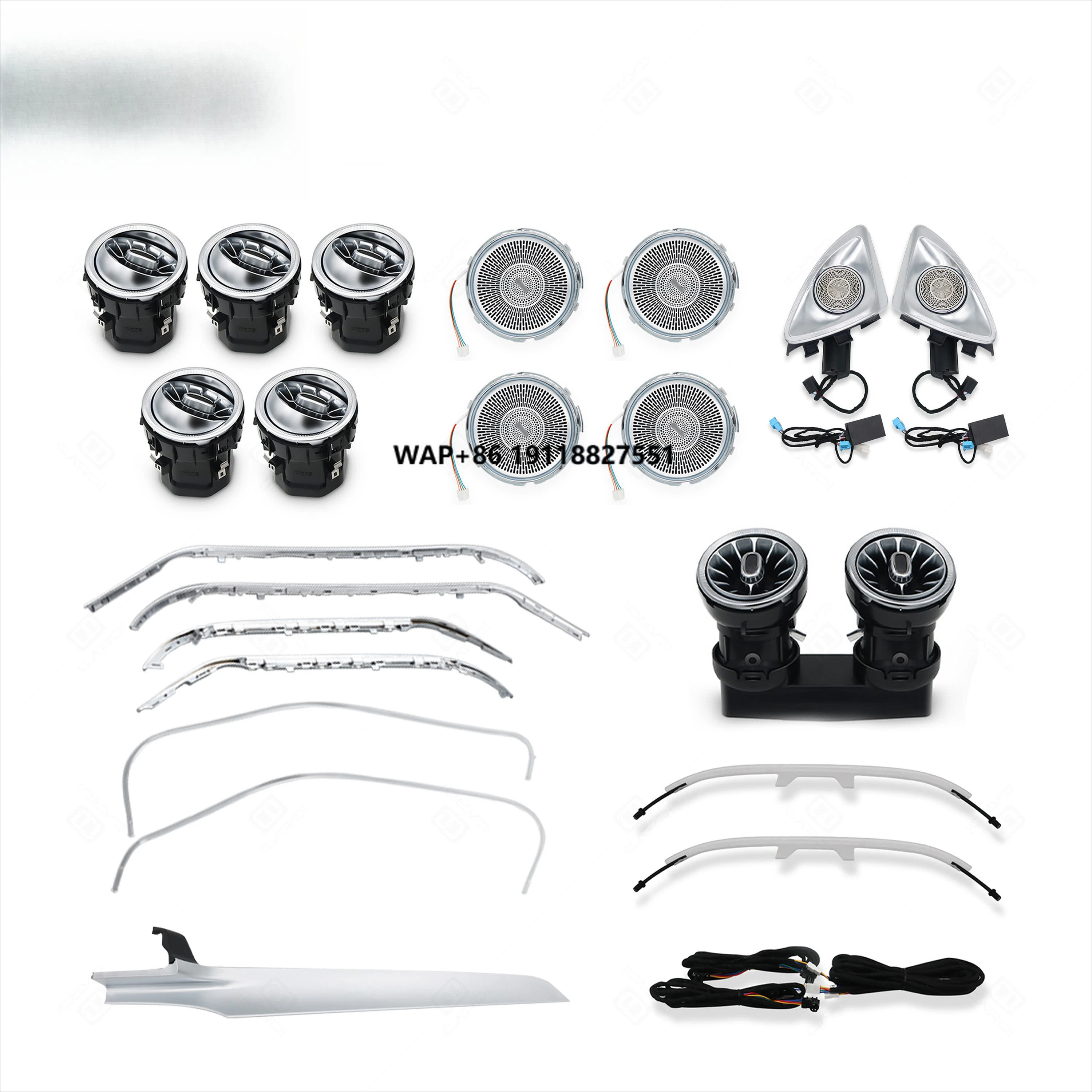 

Ready to Ship W205 X253 'CARDI' OEM Turbo air Vent 4D Speaker Covers Ambient Lighting for ORIGINAL CAR MATERIAL