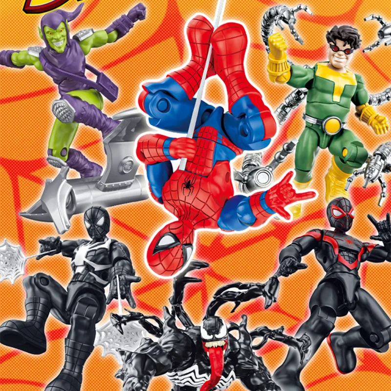 スパイダーマン ピーター・パーカー グリーンゴブリン ドクター・オクトパス ヴェノム マイルズ・モラレス アクションフィギュア 組み立て玩具 ブラインドボックス クリスマスプレゼント